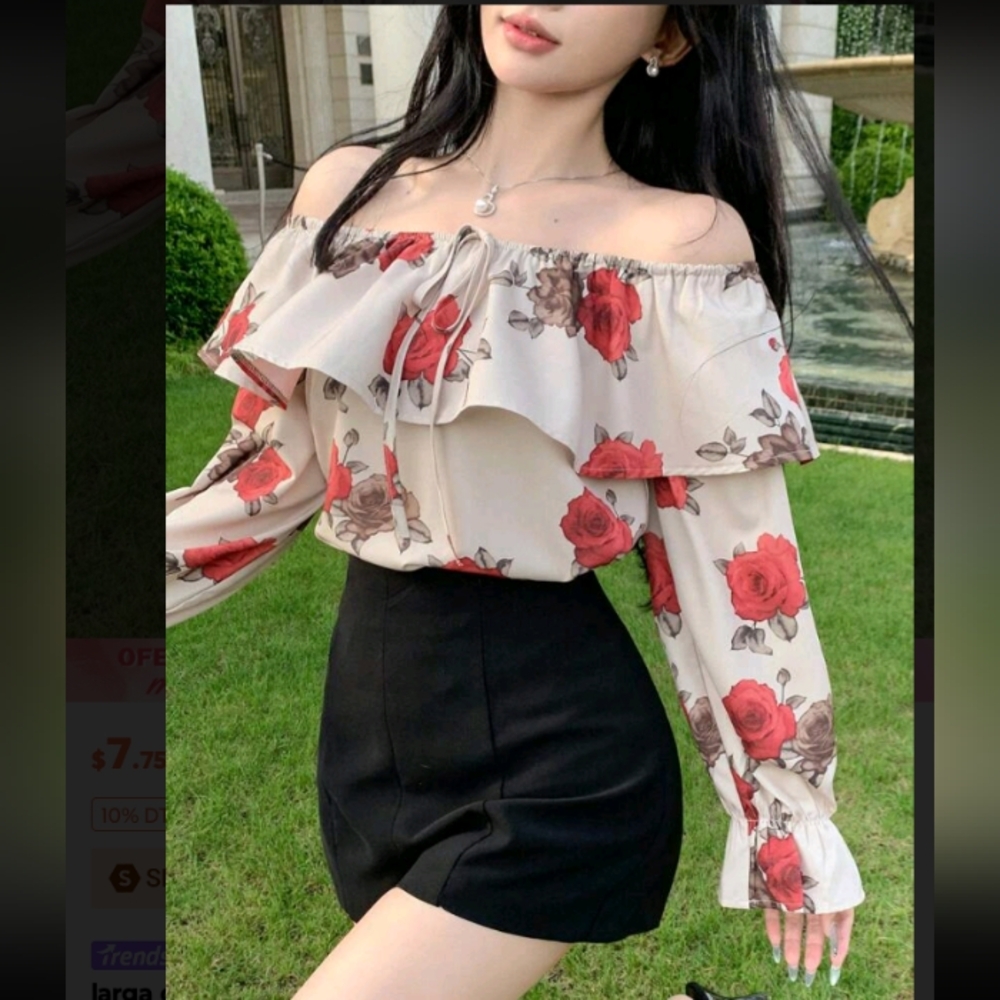 Floral Off-Shoulder Top - Picture 6 of 6